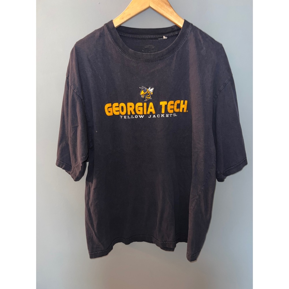Georgia Tech Yellow Jackets Embroidered Navy Blue T-Shirt NCAA Collegiate Tee
